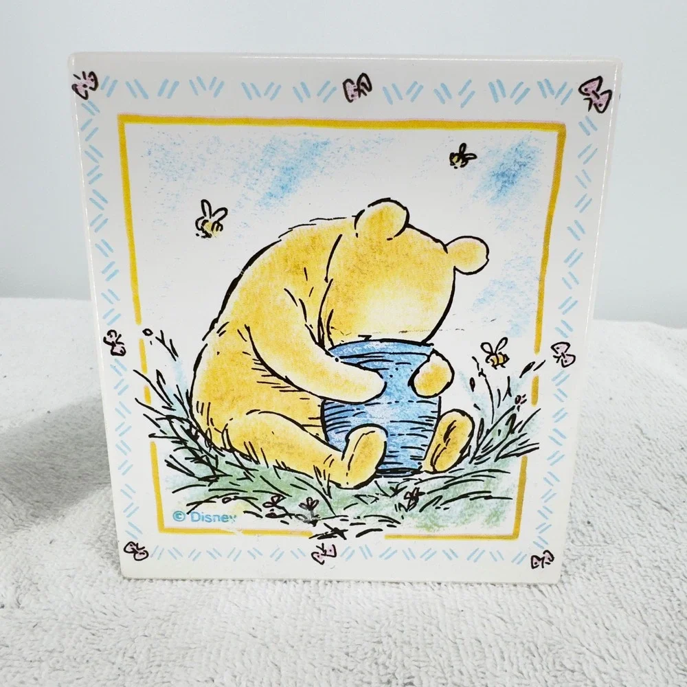 NOS Disney Winnie the Pooh Ceramic Bathroom Soap Dispenser Tissue Box Tumbler